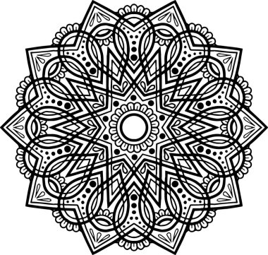Mandala deseni siyah beyaz iyi ruh hali.