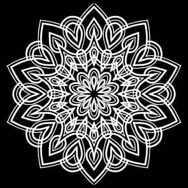 Mandala desen beyaz iyi bir ruh hali