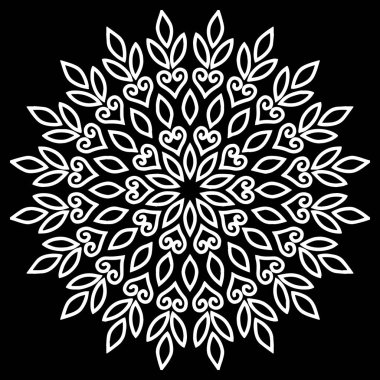 Mandala desen beyaz iyi bir ruh hali