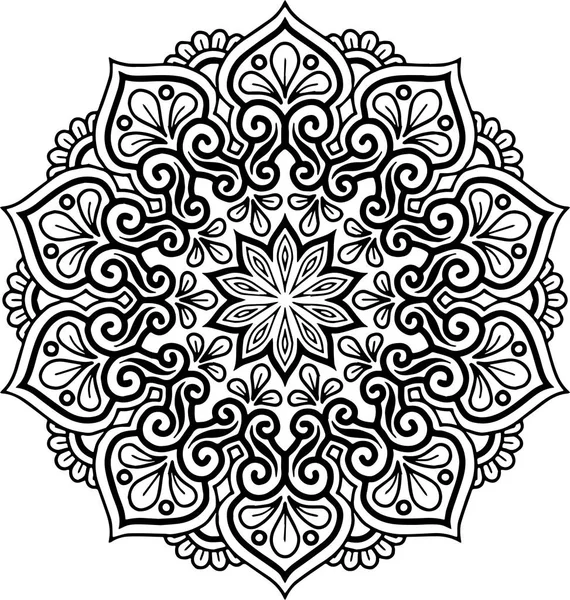 Mandala pattern black and white — Stock Vector