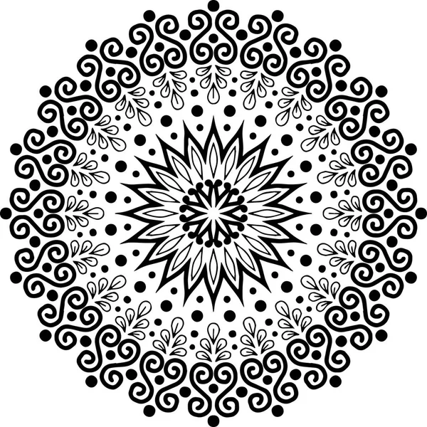 Patrón Mandala blanco y negro — Vector de stock