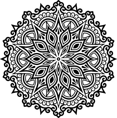 Mandala deseni siyah beyaz iyi ruh hali.
