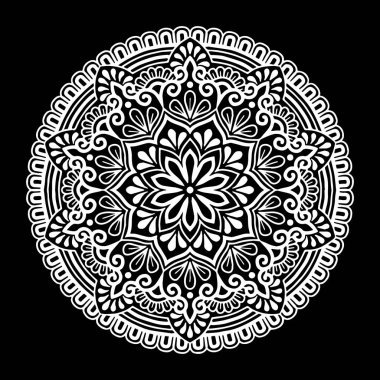 Mandala deseni siyah beyaz iyi ruh hali.