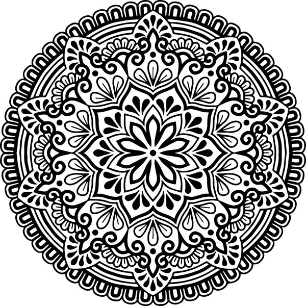 Mandala Pattern Black White Good Mood — Stock Vector