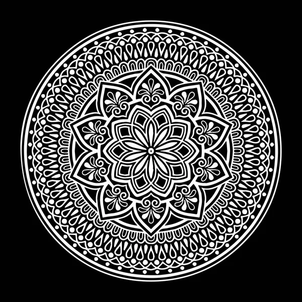 Mandala Motif Noir Blanc Bonne Humeur — Image vectorielle