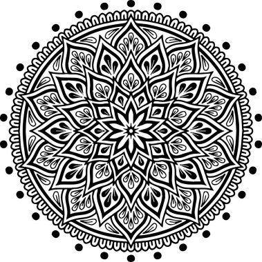 Mandala deseni siyah beyaz iyi ruh hali.