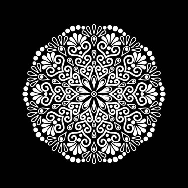 Mandala desen beyaz iyi bir ruh hali