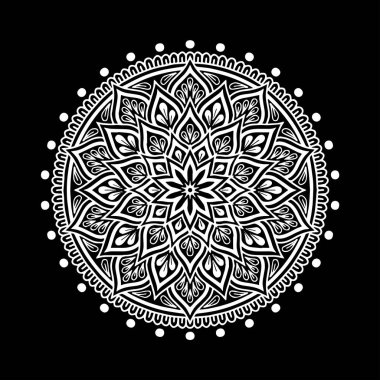 Mandala desen beyaz iyi bir ruh hali