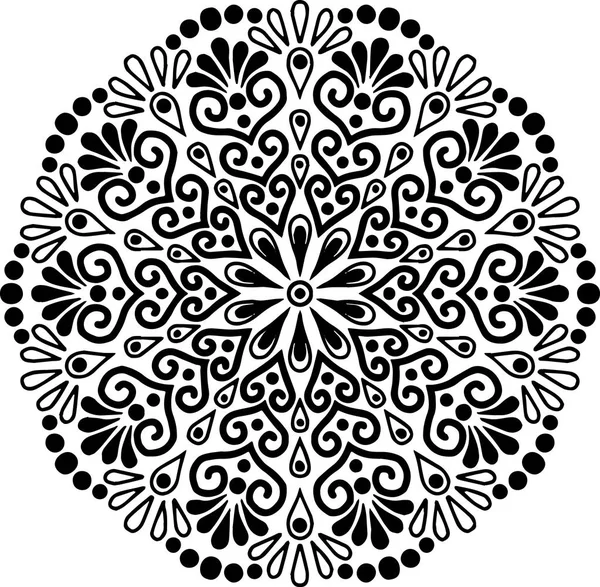 Patrón Mandala Blanco Negro Buen Humor — Vector de stock