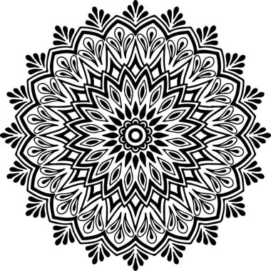 Mandala deseni siyah beyaz iyi ruh hali.