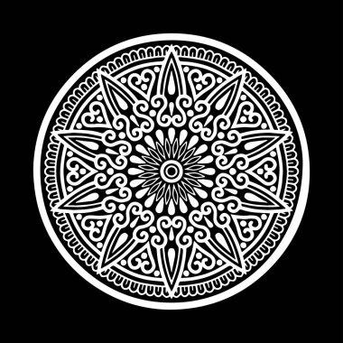 Mandala desen beyaz iyi bir ruh hali