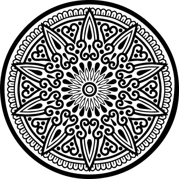 Mandala pattern black and white good mood