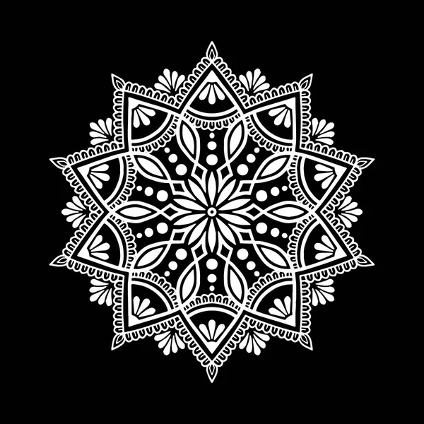 Mandala Muster Weiß Gute Laune — Stockvektor