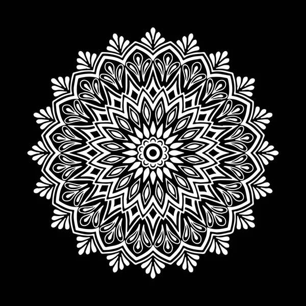 Mandala Modèle Blanc Bonne Humeur — Image vectorielle