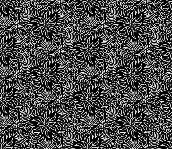 Abstraktes Muster Schwarz Weiße Doodle Skizze — Stockvektor