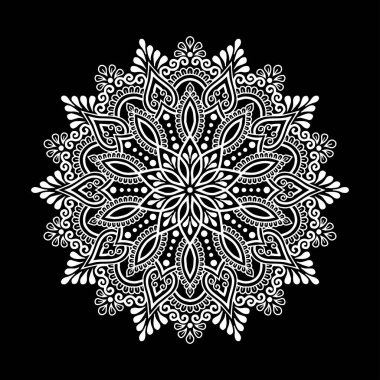 Mandala desen beyaz iyi bir ruh hali