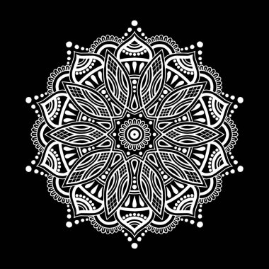 Mandala desen beyaz iyi bir ruh hali