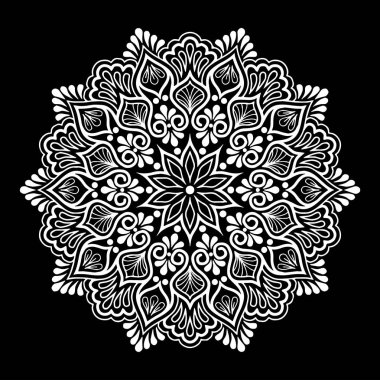 Mandala desen beyaz iyi bir ruh hali