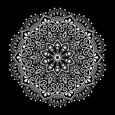 Mandala desen beyaz iyi bir ruh hali