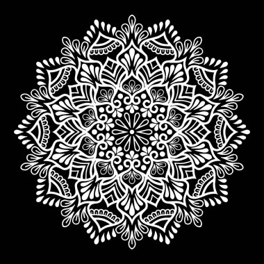 Mandala desen beyaz iyi bir ruh hali