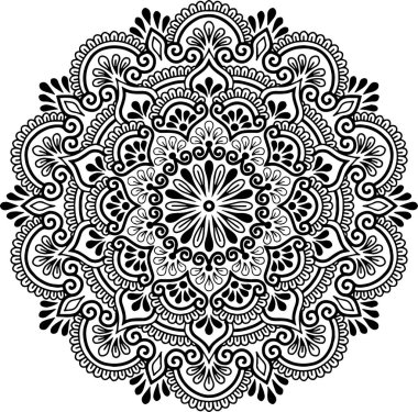 Mandala deseni siyah beyaz iyi ruh hali.