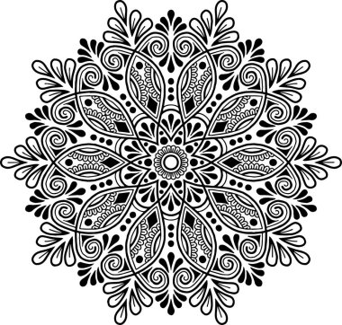 Mandala deseni siyah beyaz iyi ruh hali.