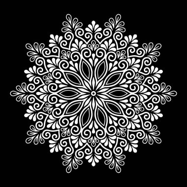 Mandala desen beyaz iyi bir ruh hali