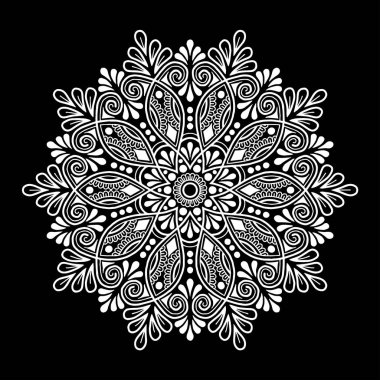 Mandala desen beyaz iyi bir ruh hali