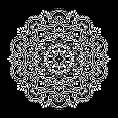 Mandala desen beyaz iyi bir ruh hali