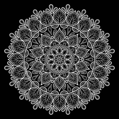 Mandala desen beyaz iyi bir ruh hali