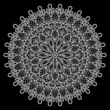 Mandala desen beyaz iyi bir ruh hali