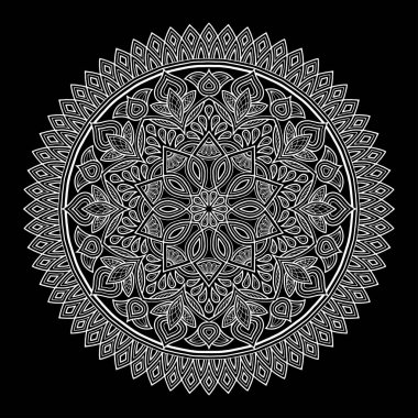 Mandala desen beyaz iyi bir ruh hali