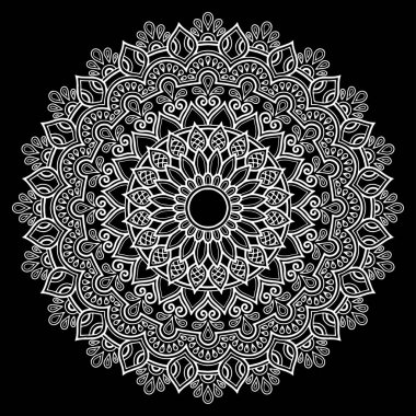 Mandala desen beyaz iyi bir ruh hali