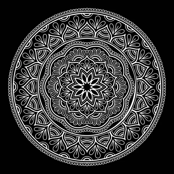 Mandala Modèle Blanc Bonne Humeur — Image vectorielle