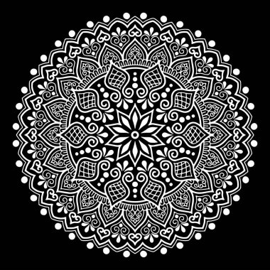 Mandala desen beyaz iyi bir ruh hali