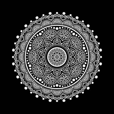 Mandala desen beyaz iyi bir ruh hali