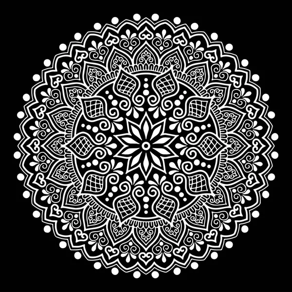 Mandala Patroon Wit Goed Humeur — Stockvector