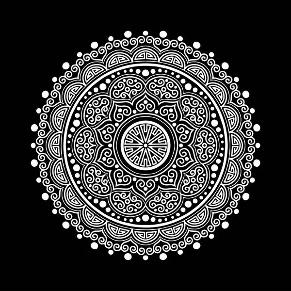Mandala Desen Beyaz Iyi Bir Ruh Hali — Stok Vektör