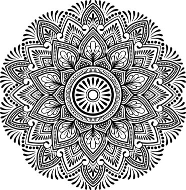 Mandala deseni siyah beyaz iyi ruh hali.