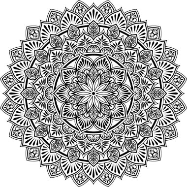 Mandala deseni siyah beyaz iyi ruh hali.