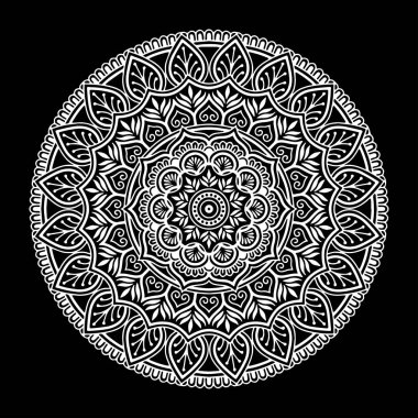 Mandala desen beyaz iyi bir ruh hali