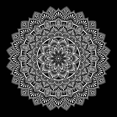 Mandala desen beyaz iyi bir ruh hali