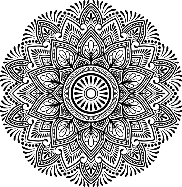 Mandala deseni siyah beyaz iyi ruh hali.