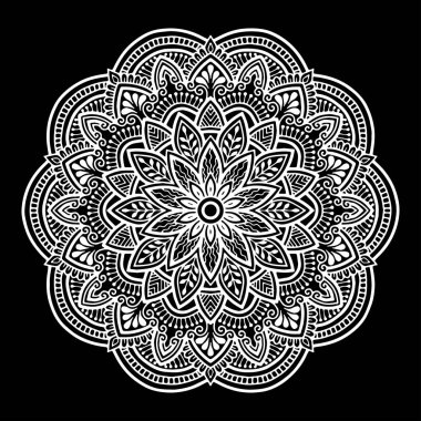 Mandala desen beyaz iyi bir ruh hali