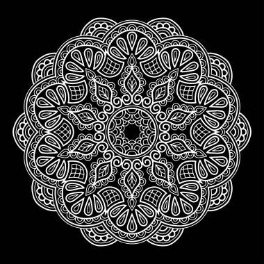 Mandala desen beyaz iyi bir ruh hali