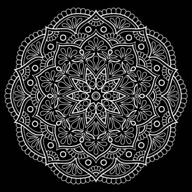 Mandala desen beyaz iyi bir ruh hali