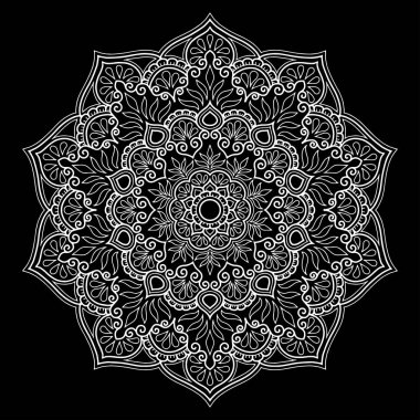 Mandala desen beyaz iyi bir ruh hali