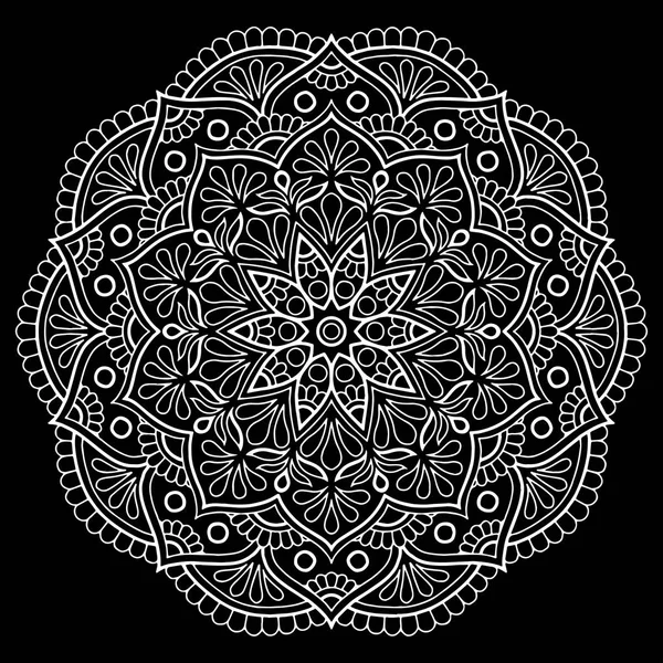 Mandala Modèle Blanc Bonne Humeur — Image vectorielle