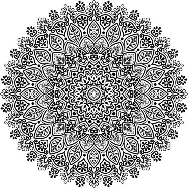 Mandala deseni siyah beyaz iyi ruh hali.