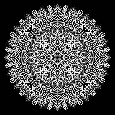 Mandala desen beyaz iyi bir ruh hali